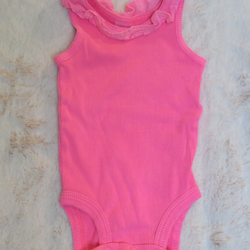 HOT PINK BODYSUIT - GIRLS - 3 MOS.